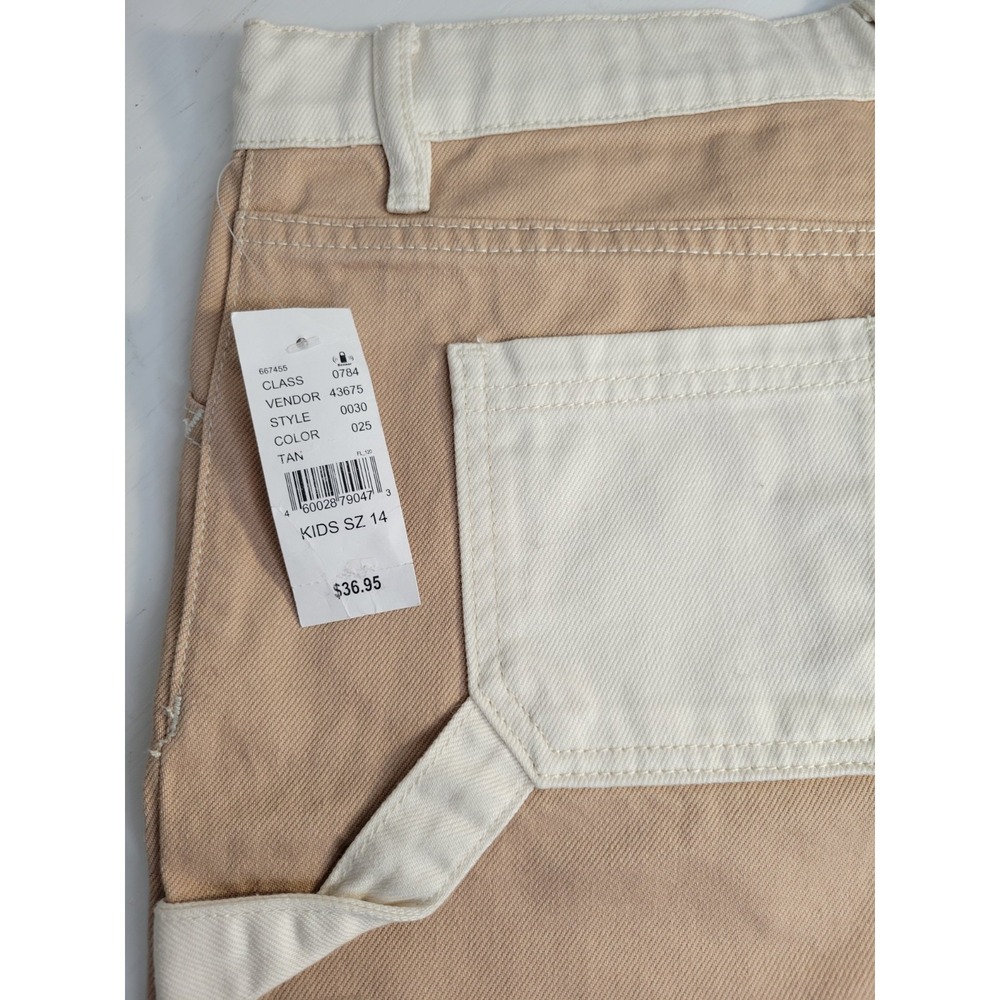 Denim‎ Shorts Kids Sz 14 Adjustable Waist. To Grow, Pockets, Cargo Color Block - Picture 2 of 15